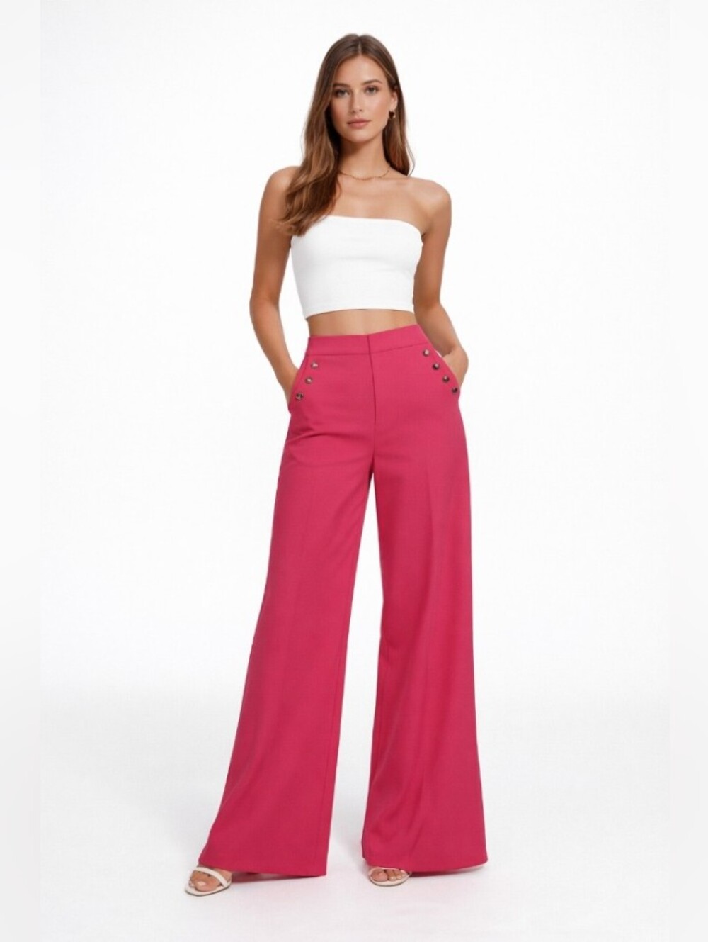 Haver & Blair Pink Wide Leg Commander Pants Small